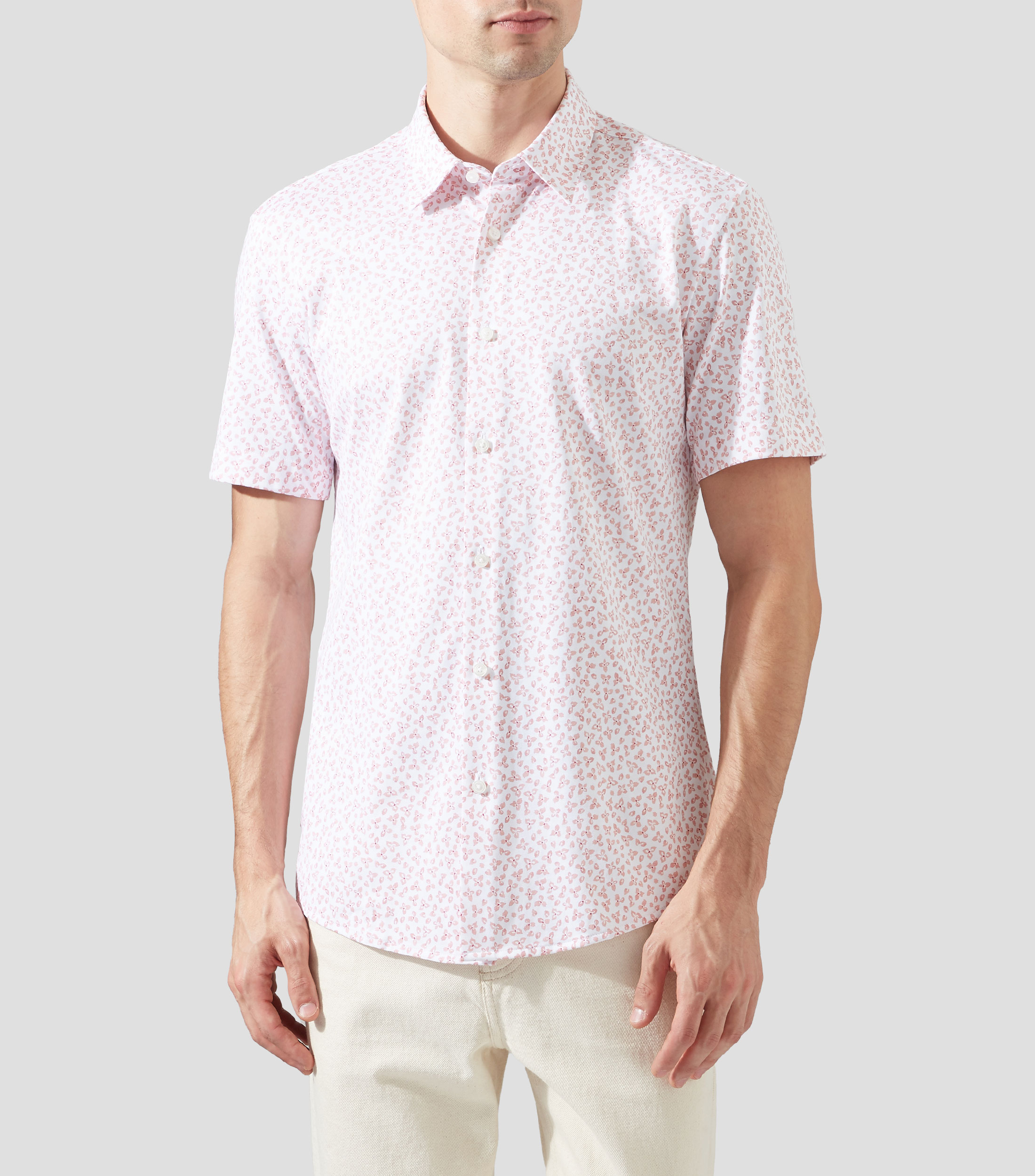 Camisa slim fit en punto de algodón estampado Hombre